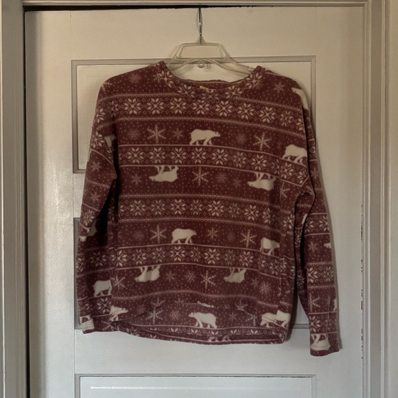 Pink Rose Woman's Pajama Set - Mauve and White - Picture 2 of 7